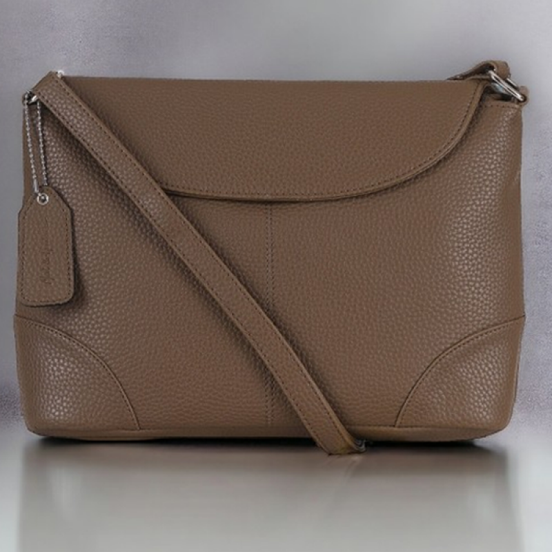 "Beige Textured Sling Bag "