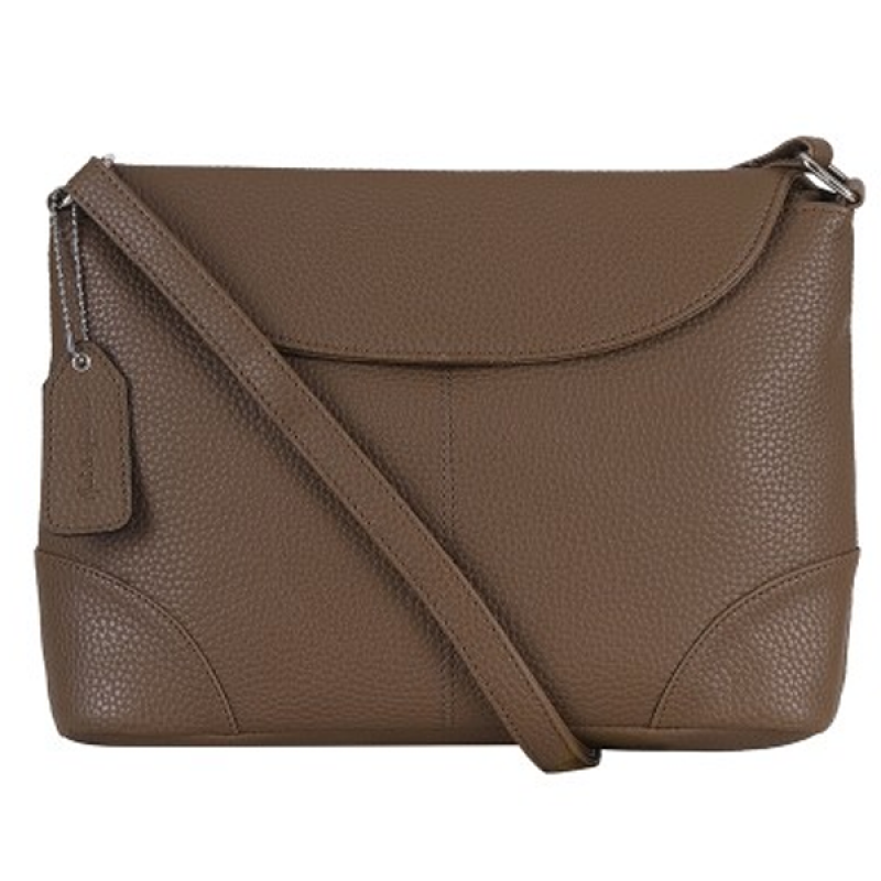 "Beige Textured Sling Bag "